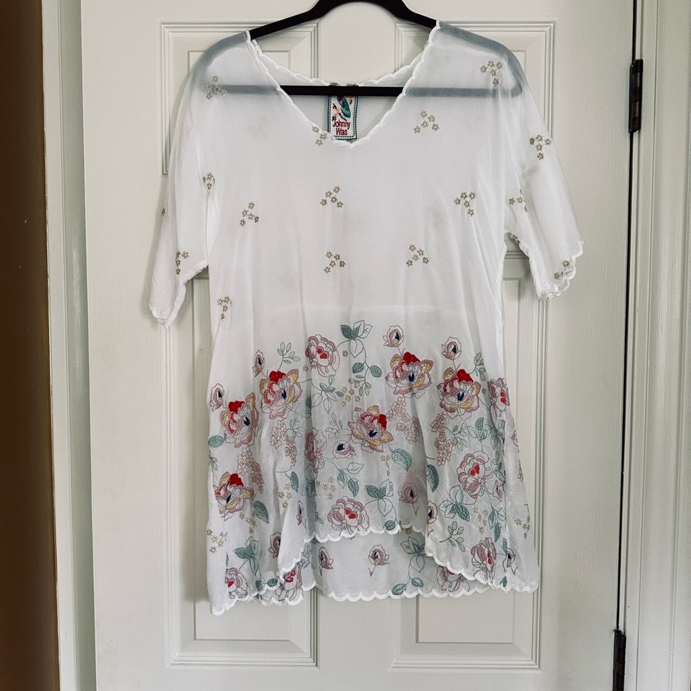 NWOT Johnny Was Gorgeous Embroidered Tunic Top